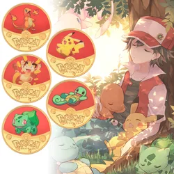 Pièces d'or Pokemon, pièces de monnaie de poche plaquées, Anime Bikachu Charizard Mewtwo monstres à collectionner, jouet commémoratif 