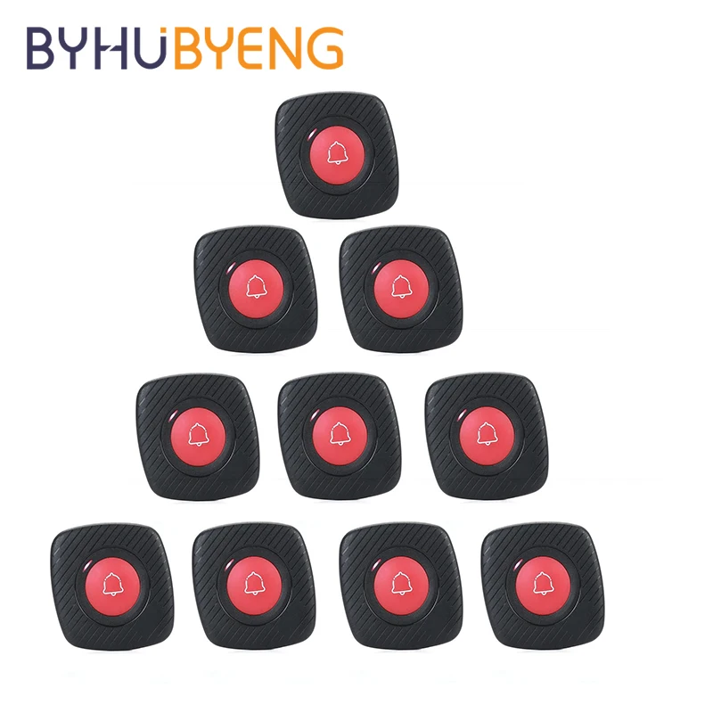

BYHUBYENG 10Pcs Disability Emergency Call Restaurant Service Calling Paging System Pager Waterproof Wireless Waiter Button