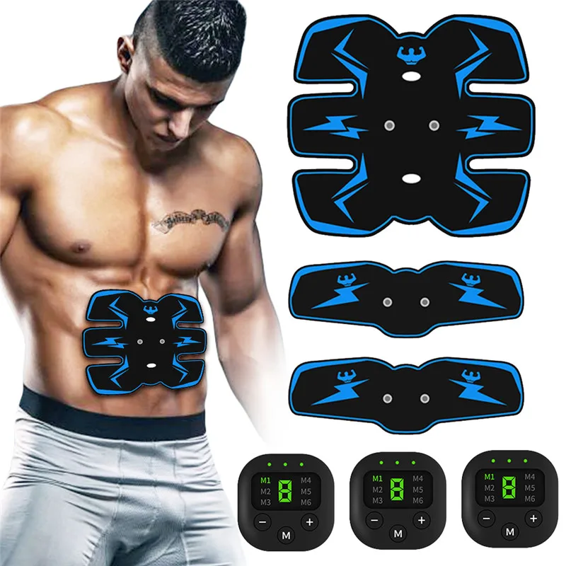 

USB Rechargeable Electric Abdominal Muscle Trainer Fitness Body Massage Fit EMS Exercise Gear