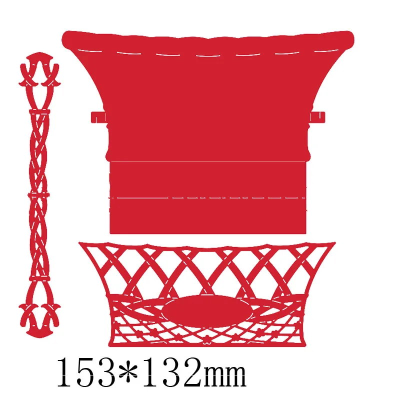 Ваза Цветочная корзина металлическая прорезной трафарет для окраски для Diy Скрапбукинг карты ремесла смайликов взаимосвязанные иллюзии диапазон