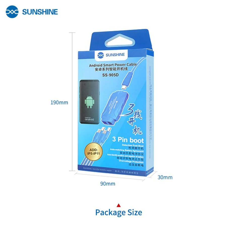 

SS-905D Omnipotent Mobile Phone Power Cable for IPHONE 5G-11PRO FOR Android XIAOMI HUAWEI Maintenance of Intelligent Power Cord