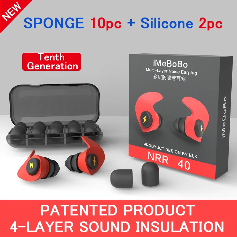 2PCS Noise Reduction Earplugs Sound Insulation Protection Earplug Sleeping  Travel Soft Anti-noise Ear Protector Foam