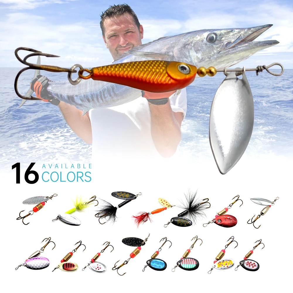 1pcs Rotating Metal Spinner Fishing Lures Sequins Iscas Artificial Hard Bait Bass Pike Fishing Tackle Rotating Spinner Sequins
