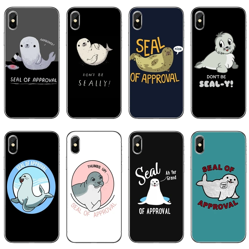 iphone 7 plus phone cases Funny seal of approval Accessories Phone Case For iPhone 11 Pro XS Max XR X 8 7 6 6S Plus 5 5S SE 4S 4 iPod Touch 5 6 iphone 8 case