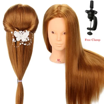 

Neverland 27# 22'' Professional Headdress 80% Real Hair Mannequin Head Cutting for Stand Makeup Straighten Training Head