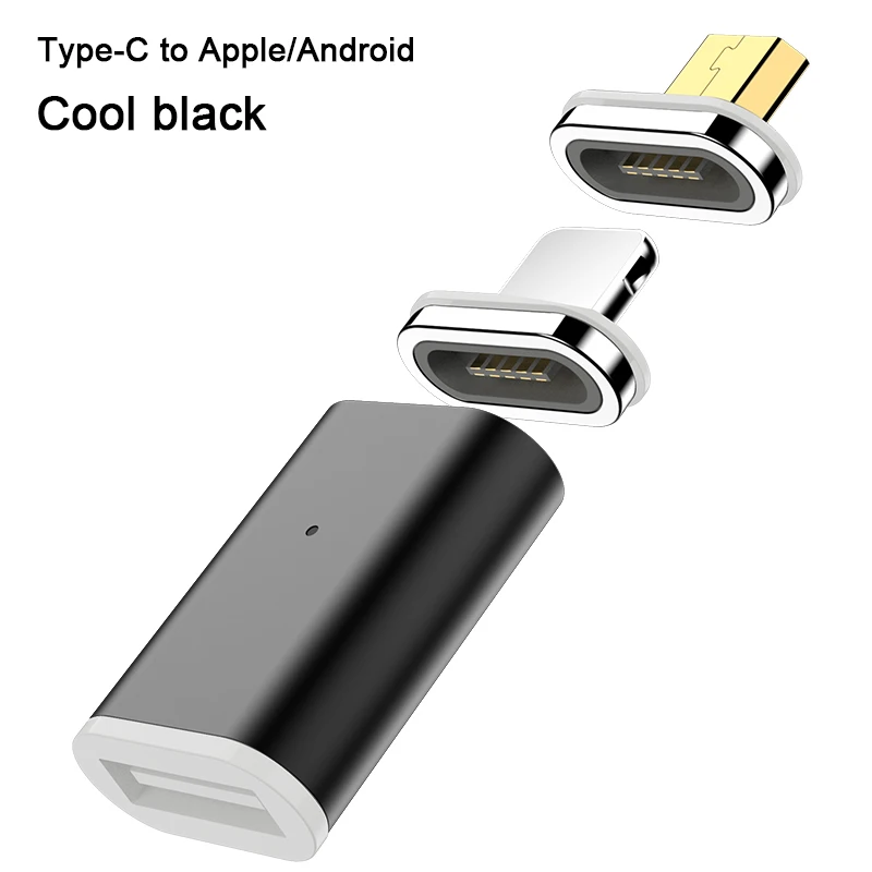 Магнитный USB C адаптер для iPhone XS X XR 8 7 поддержка QC3.0 8 Pin Micro usb type C зарядный разъем адаптер для huawei samsung - Цвет: Type-c to 8Pin Micro