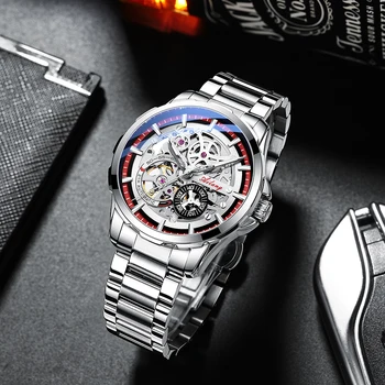 

AILANG large dial vintage mens watch wrist sports tourbillon hollow automatic mechanical hand winding men's watch new 2020