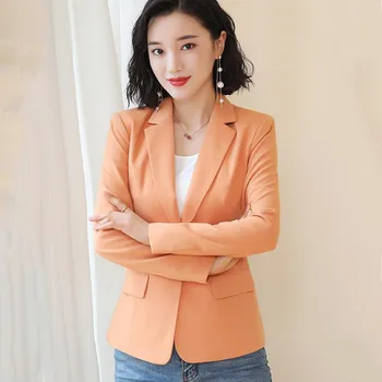 

business workwear jacket 2020 spring autumn solid color Korean version of the slim wild casual OL suit large size S-4XL