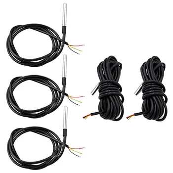 

5Pcs 3M Waterproof Digital Temperature Sensor Single Line Smart Temperature Sensor Probe