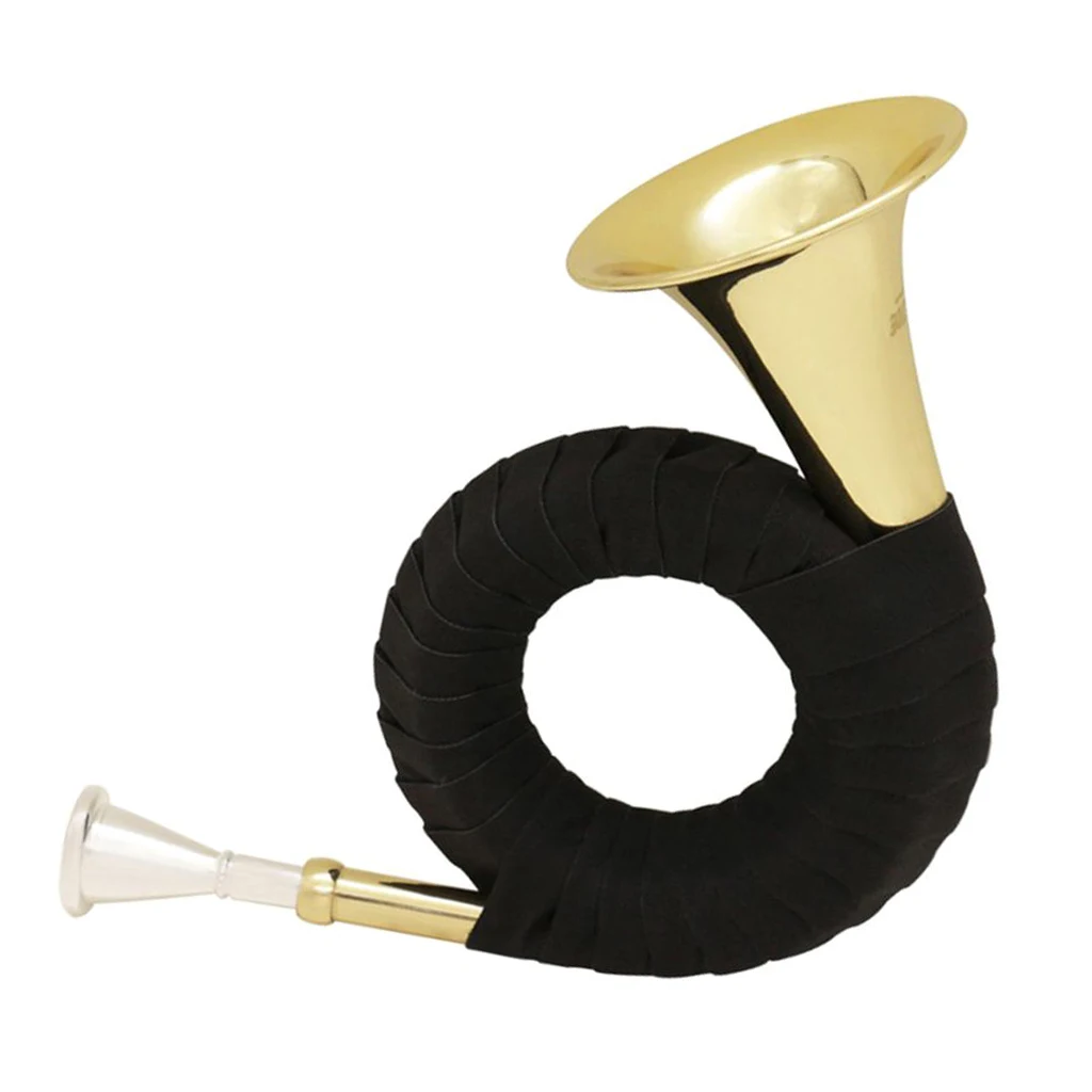 1 Set Golden Mini Brass Bb Hunting Horn Gift For Kids Beginners Students