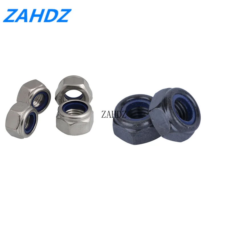 DIN985 10/20/50Pcs M3 M4 M5 M6 M8 Black Carbon Steel Nylon Self-locking Hex Nuts Locknut Slip Lock Nut | Обустройство дома