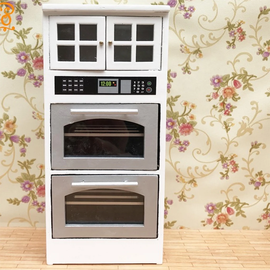 12th белый 3-Слои шкафчик для микроволновой печи кукольный домик Кухня мебель игрушка белый Миниатюрная модель коллекции