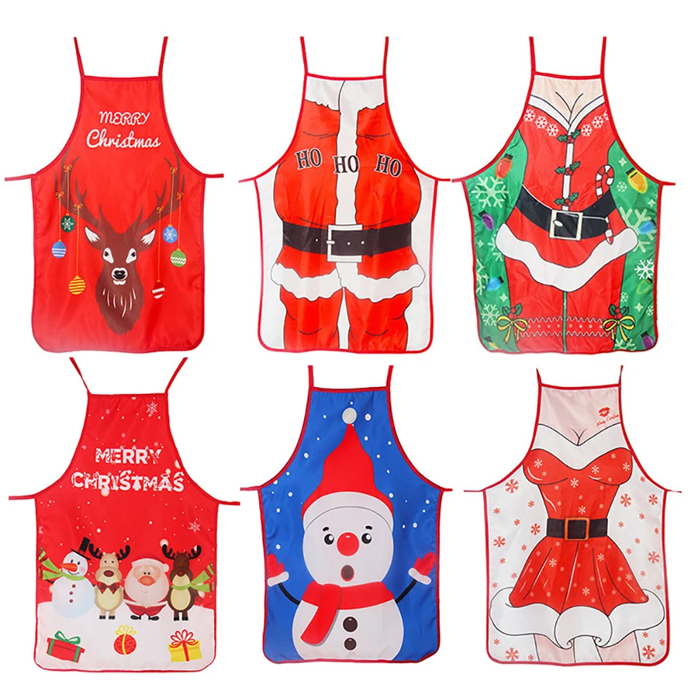 

Linen Merry Christmas Apron Christmas Decorations for Home Kitchen Accessories Natal Navidad 2020 New Year Christmas Gifts