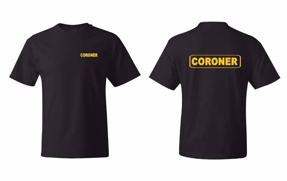 

Summer T Shirt O-Neck Fashion Casual High Quality Coroner Official Investigator Law Enforcement Double-sided Men's Tee Shirt