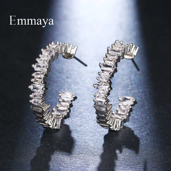 

Emmaya New Arrival Fashion Statement For Female Exquisite Round Circle Shape Zirconia Earring In Dinner Choice Punk Modern Style