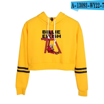 

Fashion Billie Eilish Kpop Hoodies crop top Sweatshirts women Sexy Spring Autumn Cotton Billie Eilish girl's Sexy Clothing