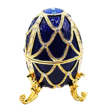 

1PC Home Decor Rhinestone Jewelry Storage Box Metal Easter Jewelry Container Organizer For Women Home Decoration Maison