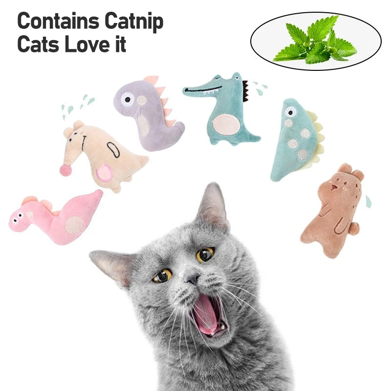 playology dog toys Catnip Chew Cat Toys Soft Plush Animal Shape Cat Interactive Toy For Kitten Teeth Grinding Cats Mint Bite Gift Pet Accessories homemade dog toys
