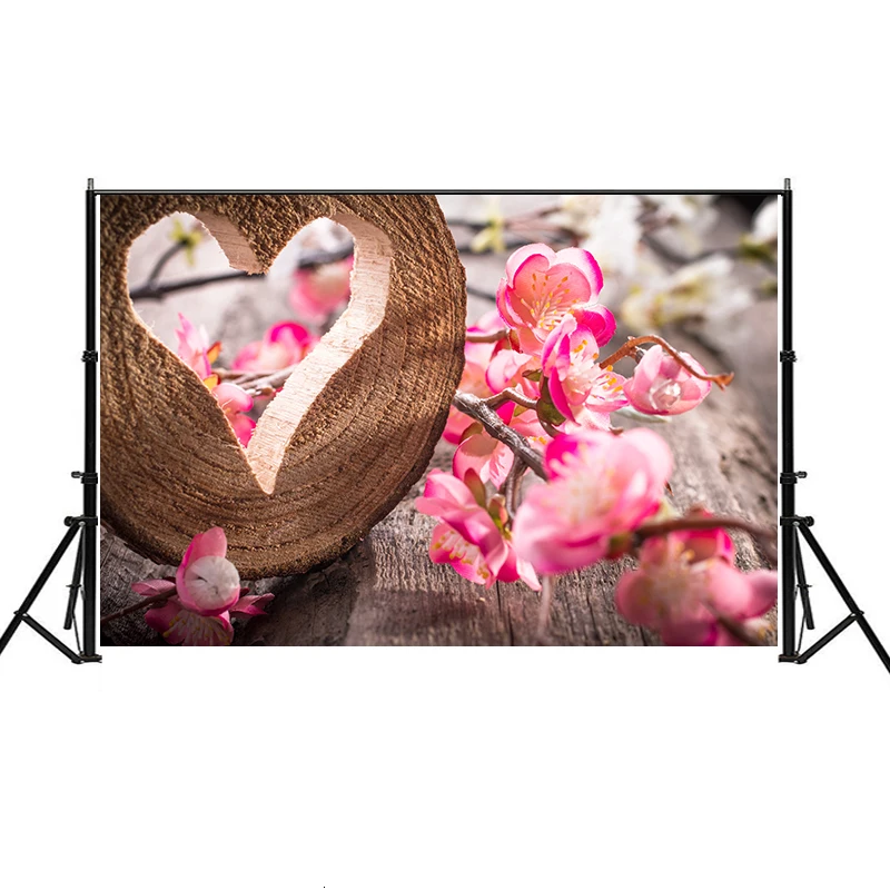 

WHISM 7x5 Feet Horizontal Version Home Decoration Spray Painting Creative Heart-shaped Theme Photography Cloth Photo Canvas