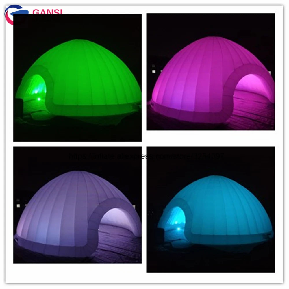 Party event white inflatable dome tent,outdoor commercial 10x5m inflatable led igloo tent for sale best price dome outdoor camping tent waterproof motorhome car tent for 4 persons