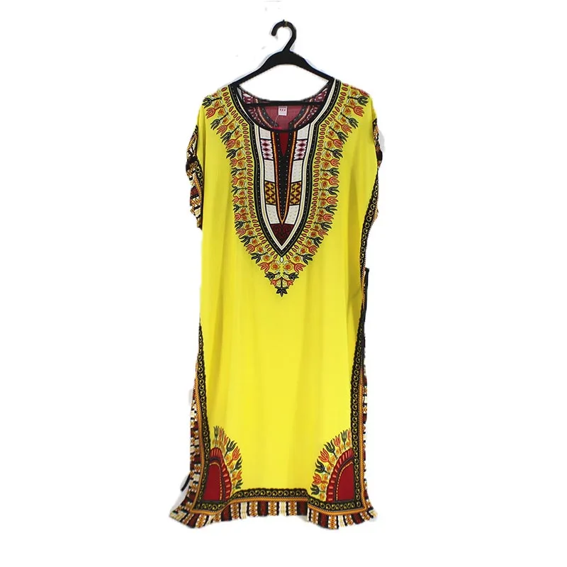 Loose african dress for women dashiki tribe totem d print long robe female riche bazin street