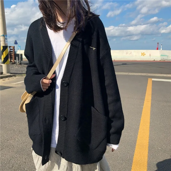 

Knitted Sweater Cardigan Women Long Sleeve Oversized Sweater Jacket Coat Winter 2019 Plus Size Loose Sweater Women Tops