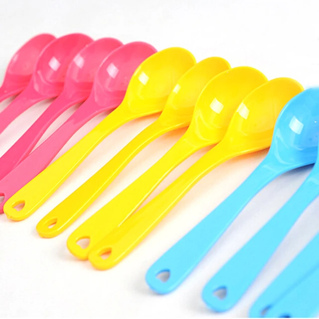 Hot Sale 3pcs/set Small Toddlers Utensils Plastic Baby Spoons Infant Feeding  Tool Heat Sensitive Kids Tableware - AliExpress