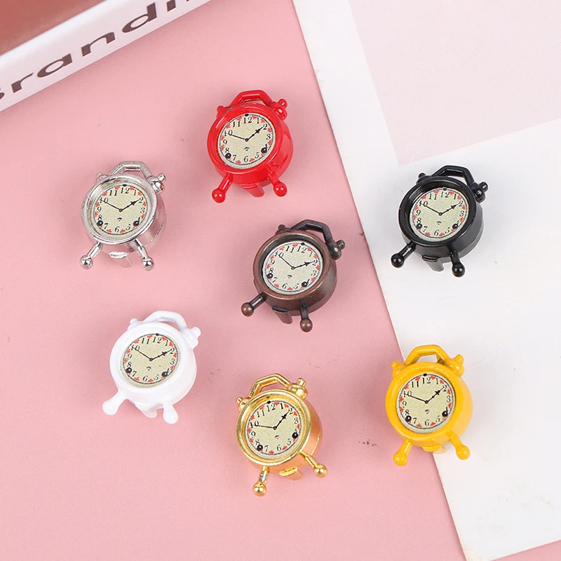 

1 шт. 1:12 миниатюрный будильник для кукольного домика, модель куклы, домашний декор для комнаты, игрушка 7 цветов