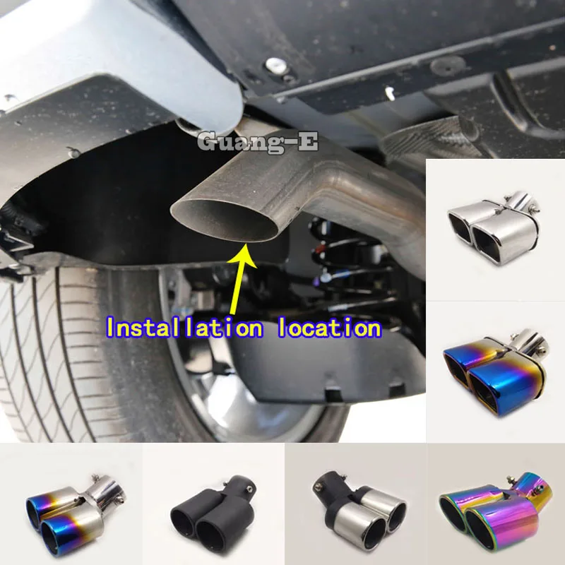 

Car Muffler Exterior Back End Pipe Dedicate Exhaust Tip Tail Outlet Ornament Vent 1pcs For Peugeot 3008 GT 3008GT 2016 2017 2018