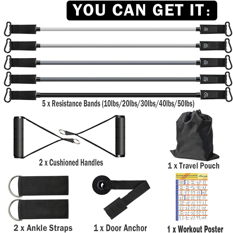 Kit Bande Elastique Musculation De 5 Resistance Band Fitness,Bande de