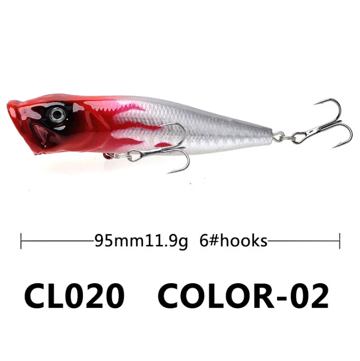 10 см 14 г искусственные рыболовные приманки Картеры с крючками Topwater Baits Bass Minnow Popper