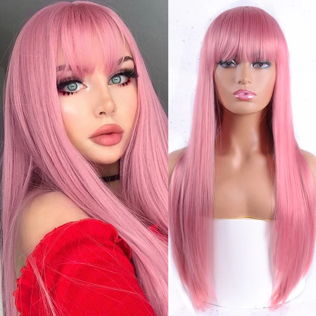 Linghang Gray and Black Wig Long Straight hair Cosplay Wig Two Tone Ombre Color Women Synthetic Hair Wigs T27/30/4