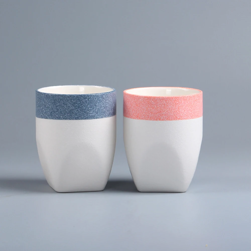 

Simple Couple Cup Brief Style Ceramic of China Bone Cups, 10oz Capacity Coffee Milk Breakfast Mug Creative Gift for Friends