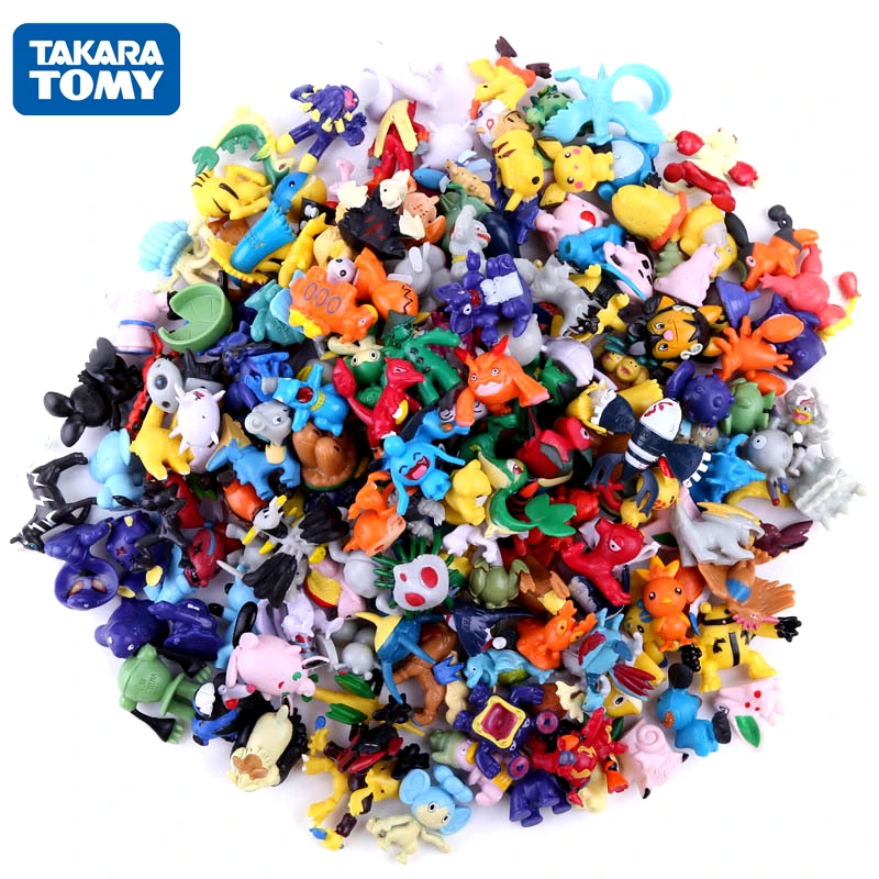 

144Pcs Tomy Pokemon hand-made Pokemon character model collection 3-4 cm Pokémon toy doll Pikachu decoration child birthday gifts