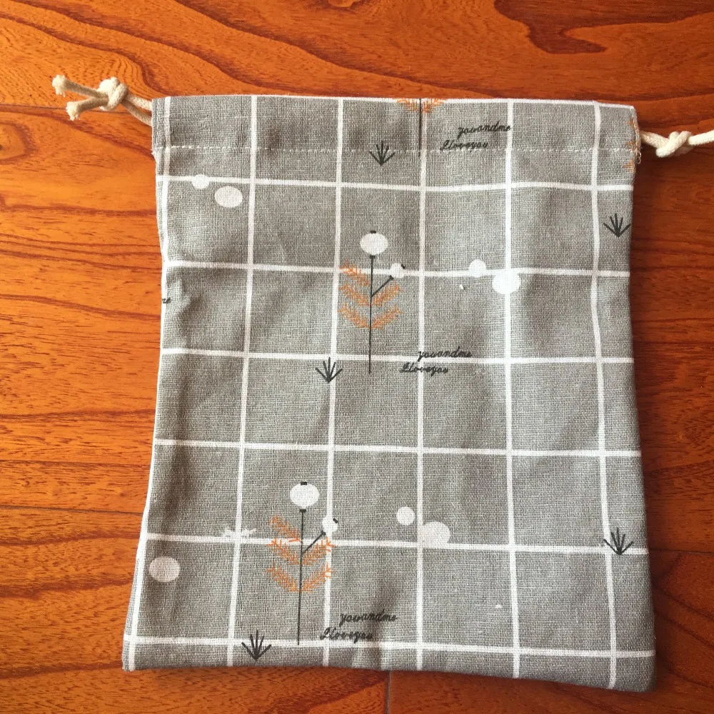 1 шт. хлопчатобумажная ткань, мешок со шнурком многоцелевой мешок вечерние подарочные сумки геометрические проверить дерево YI