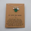 Sanlan Wire wrapped sea glass necklace with cards Beach Lover Gift 4
