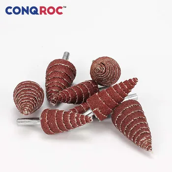 

20 Pieces Sandpaper Conical Deburring Flap Wheel Grinding Head Grit 80 with 6mm Straight Shank Electric Rotary Drill Accessories