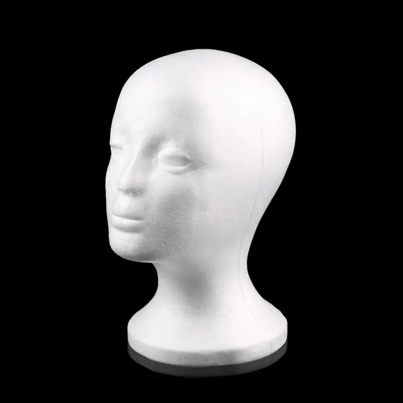 Женский манекен голова модель EPS расширяемый пенополистирол шляпа очки дисплей шляпа парик Стенд стойка