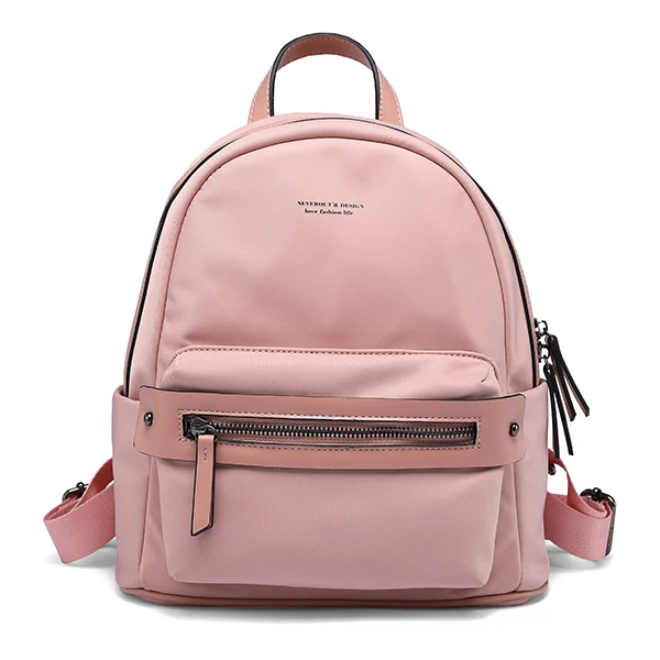 Pink NEVEROUT Женская нейлоновая сумка рюкзак Junior школьные ранцы для девочек водонепроницаемый детский рюкзак сумка через плечо для покупок - Цвет: Pink