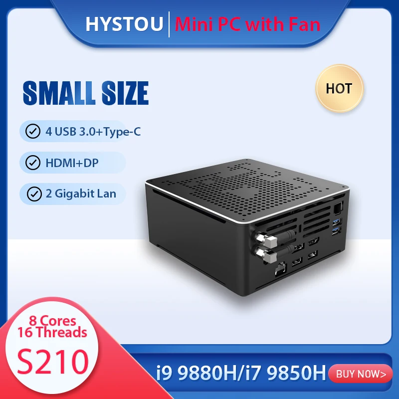 Intel Core i9 9880H i7 9850H Мини ПК DDR4 64 Гб RAM Type C Mini DP HDMI маленький игровой компьютер i5 9300H