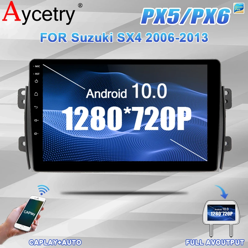 PX6 автомобильный Радио Android 10 мультимедийный плеер авторадио для Suzuki SX4 2006 2013 авто