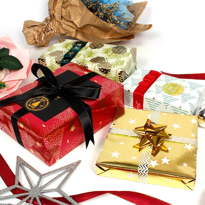 

Christmas Bronzing Wrapping Paper Gift Packing Paper tree Wedding Gift Decoration Paper Alpaca Unicorn Cactus Carton 50*70cm