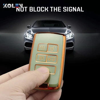 Nuovo TPU Car Key Case Cover Shell Fob per Land Rover Range Rover Evoque Discovery Sport Velar per Jaguar XE E-PACE XF accessori - Nuovo TPU Car Key Case Cover Shell Fob per Land Rover Range Rover Evoque Discovery