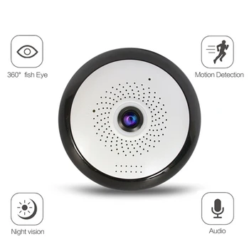 

360° Panoramic WiFi Camera Indoor Home Security IP Camera 960P HD Network Camera IR Night Vision Motion Detection Two Way Audio