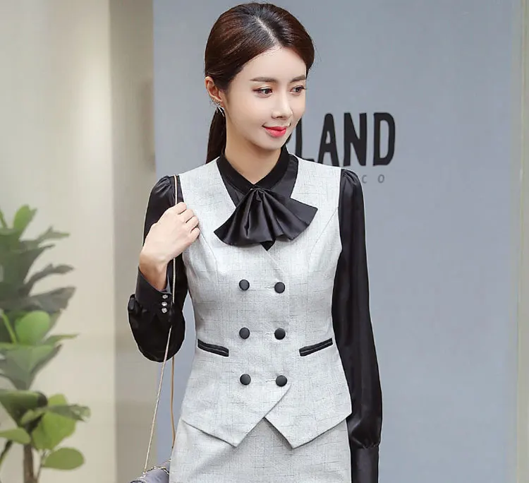 light gray vest IZICFLY стиль лето осень ветер красный плед OL формальный жилет Женское пальто тонкий офисный бизнес для женщин Рабочая одежда формы жилет - Цвет: light gray vest