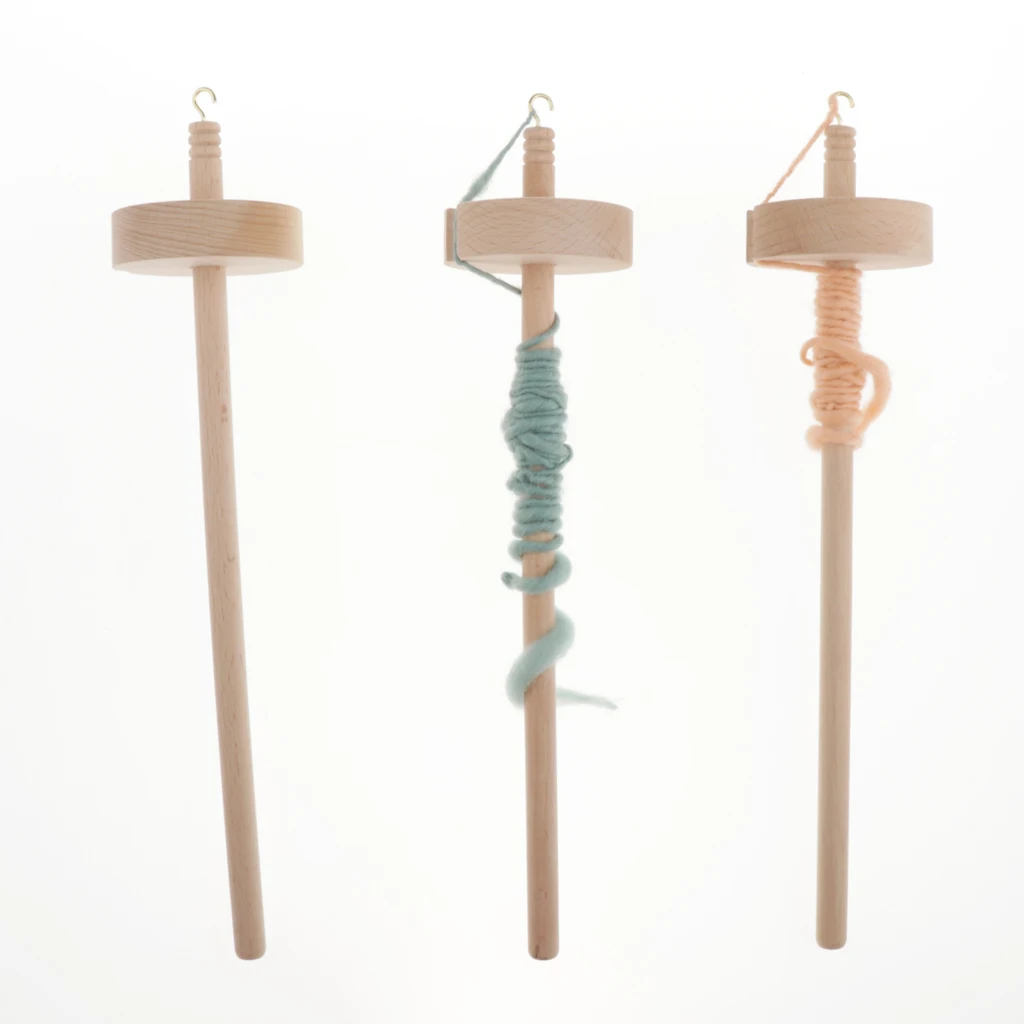 Classic Wooden Drop Spindle Hand Top Whorl Spin Tool Craft 12.6' Length Classic Wooden Drop Spindle Hand Top Whorl Spin Tool Craft 12.6' Length