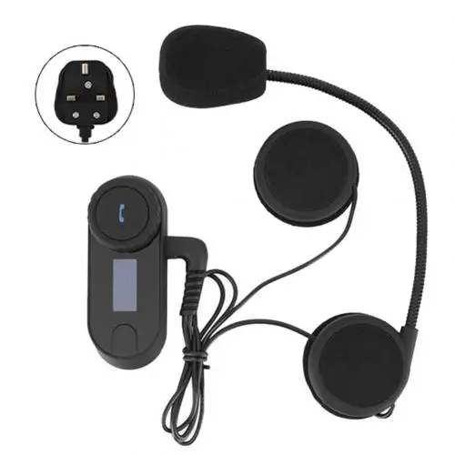 UK Plug Портативный мотоциклетный Bluetooth Шлем Интерком Переговорная гарнитура коммуникатор FM радио горячий Бутик - Цвет: UK Plug
