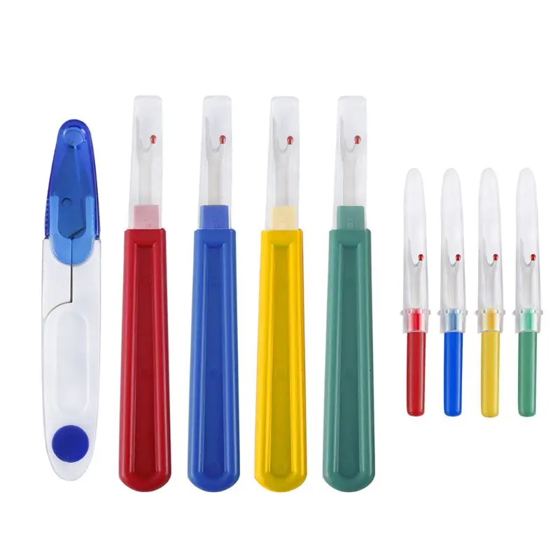 

9pcs Seam Ripper Stitch Unpicker With Plastic Handle Thread Cutter DIY Sewing Remover Combination Cross Embroidery Tools