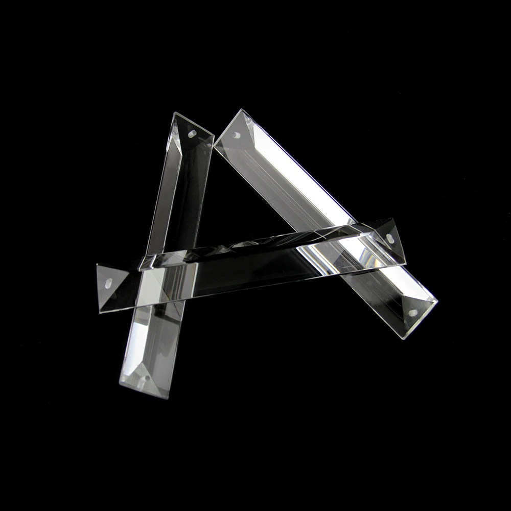Big Quantity Trimming Triangle Crystal 1 Hole/2 Holes Clear Prism Glass Chandeliers Pendants Parts Glass Lamp Drop Pendants