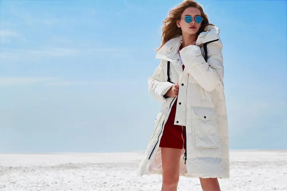 

Woman coat 2019 new bright face in the long down jacket warm duck down fashion down jacket